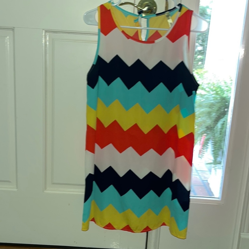 EUC NAMU colorful chevron lightweight dress, size small